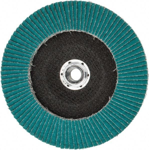3M - 40 Grit, 7" Disc Diam, 5/8-11 Center Hole, Type 29 Zirconia Alumina Flap Disc - 8,600 Max RPM, Cloth Backing, Arbor Attaching System, Coated - Americas Industrial Supply