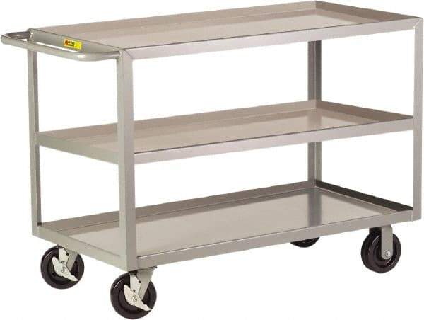 Little Giant - 3,600 Lb Capacity, 30" Wide x 53-1/2" Long x 36" High Shelf Cart - 3 Shelf, Steel - Americas Industrial Supply