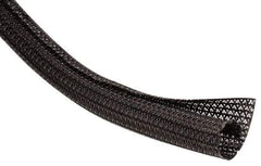 Techflex - Black Braided Cable Sleeve - 25' Coil Length, -103 to 257°F - Americas Industrial Supply