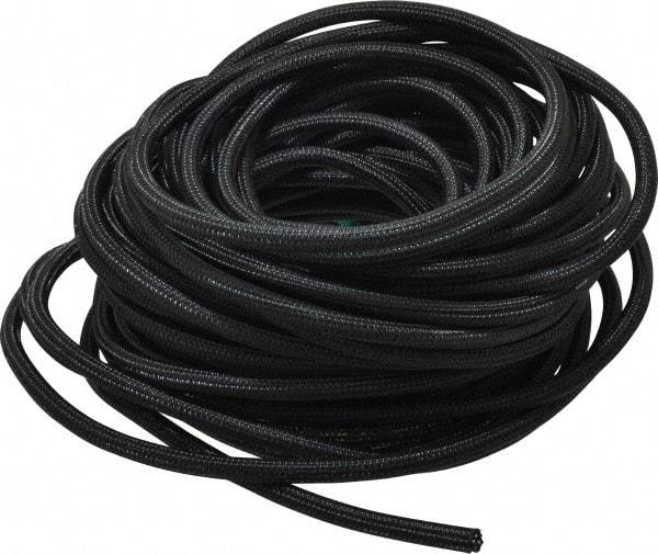 Techflex - Black PET Braided Cable Sleeve - 100' Coil Length, -103 to 257°F - Americas Industrial Supply