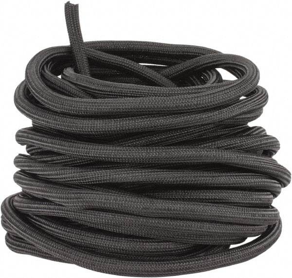 Techflex - Black Braided Cable Sleeve - 75' Coil Length, -103 to 257°F - Americas Industrial Supply