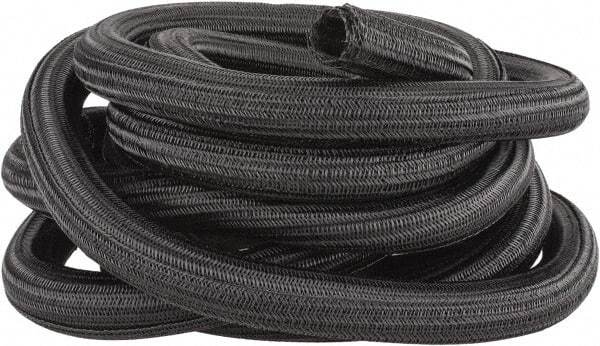 Techflex - Black Braided Cable Sleeve - 25' Coil Length, -103 to 257°F - Americas Industrial Supply