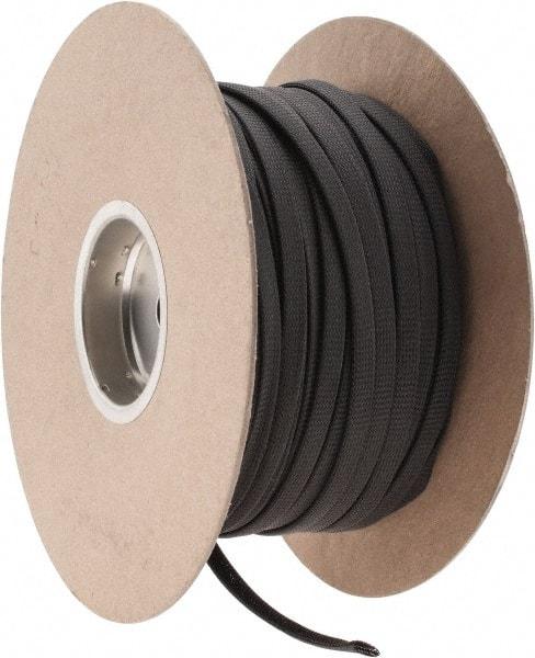 Techflex - Black Braided Expandable Cable Sleeve - 500' Coil Length, -103 to 257°F - Americas Industrial Supply