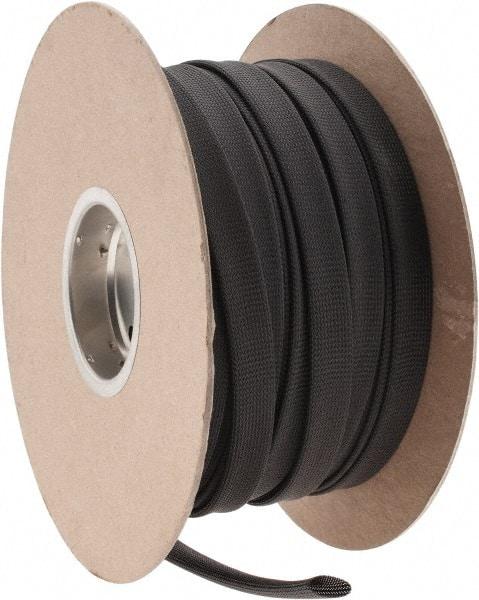 Techflex - Black Braided Expandable Cable Sleeve - 250' Coil Length, -103 to 257°F - Americas Industrial Supply