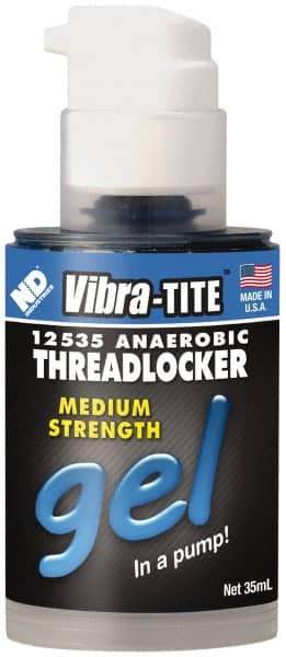 Vibra-Tite - 35 mL Bottle, Blue, Medium Strength Gel Threadlocker - Series 125, 24 hr Full Cure Time, Hand Tool Removal - Americas Industrial Supply