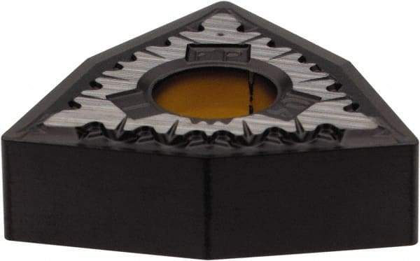 Kennametal - WNMG431 FP Grade KCM15 Carbide Turning Insert - TiCN/Al2O3 Finish, 80° Trigon, 1/2" Inscr Circle, 3/16" Thick, 1/64" Corner Radius - Americas Industrial Supply