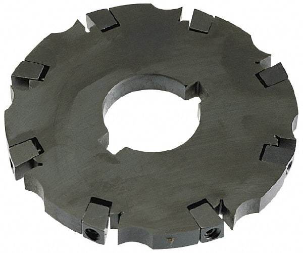 APT - Arbor Hole Connection, 0.53" Cutting Width, 3-1/16" Depth of Cut, 8" Cutter Diam, 1-1/4" Hole Diam, 16 Tooth Indexable Slotting Cutter - SM81 Toolholder, CTA 2 Insert - Americas Industrial Supply