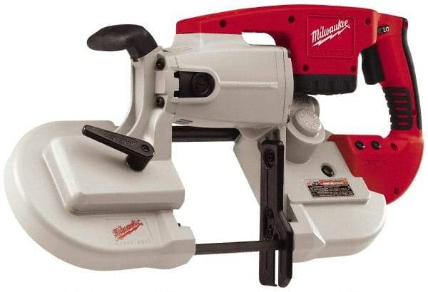 Milwaukee Tool - 28 Volt, 44-7/8" Blade, 350 SFPM Cordless Portable Bandsaw - 5" (Round) & 5 x 5" (Rectangle) Cutting Capacity, Lithium-Ion Battery Not Included - Americas Industrial Supply