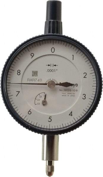 Mitutoyo - 0.025" Range, 0-10 Dial Reading, 0.0001" Graduation Dial Drop Indicator - 2-1/4" Dial, 0.01" Range per Revolution, 0.0001" Accuracy, Revolution Counter - Americas Industrial Supply