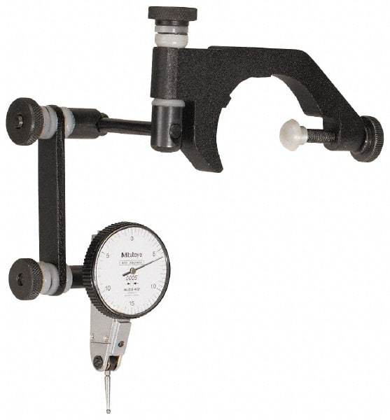 Mitutoyo - 0.0005" Graduation, 0.03" Max Meas, 0-15-0 Dial Reading, Indicator & Base Kit - 1-1/2" Dial Diam - Americas Industrial Supply