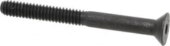 Value Collection - 1/4-20 UNC Hex Socket Drive, 82° Flat Screw - Alloy Steel, Black Oxide Finish, Partially Threaded, 2-1/2" OAL - Americas Industrial Supply
