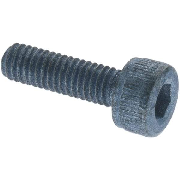 Metric Blue - M5x0.80 Metric Coarse Hex Socket Drive, Socket Cap Screw - Grade 12.9 Alloy Steel, Metric Blue Finish, Partially Threaded, 60mm Length Under Head - Americas Industrial Supply