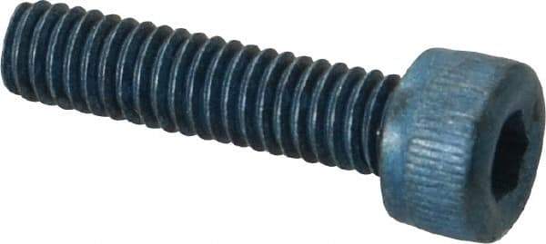 Metric Blue - M4x0.70 Metric Coarse Hex Socket Drive, Socket Cap Screw - Grade 12.9 Alloy Steel, Metric Blue Finish, Fully Threaded, 16mm Length Under Head - Americas Industrial Supply
