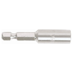 Stainless Steel Insert Bit Holder 1/4″ Drive Internal C-Ring for bit holding and magnetic 2.1″ Oal - Americas Industrial Supply