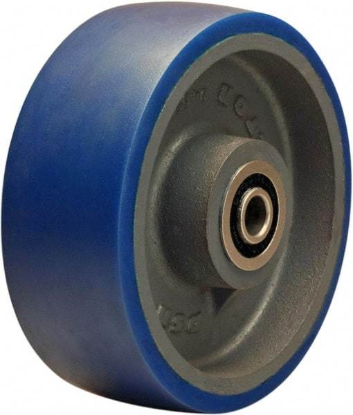 Hamilton - 8 Inch Diameter x 3 Inch Wide, Polyurethane Mold on to Cast Iron Center Caster Wheel - 2,000 Lb. Capacity, 3-1/4 Inch Hub Length, 3/4 Inch Axle Diameter, Sealed Precision Ball Bearing - Americas Industrial Supply