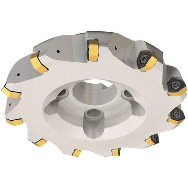 Iscar - 40mm Cut Diam, 16mm Arbor Hole, 2mm Max Depth of Cut, 30° Indexable Chamfer & Angle Face Mill - 5 Inserts, H600 WXCU 05 Insert, Right Hand Cut, 5 Flutes, Through Coolant, Series Helido - Americas Industrial Supply