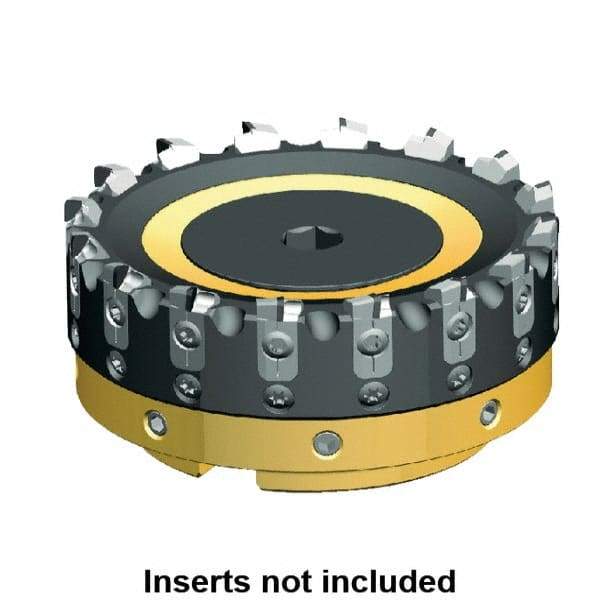 Kennametal - 10 Inserts, 80mm Cut Diam, 27mm Arbor Diam, 3mm Max Depth of Cut, Indexable Square-Shoulder Face Mill - 0/90° Lead Angle, 50mm High, Series AluMill - Americas Industrial Supply