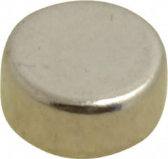 Mag-Mate - 0.22" Diam x 0.1" High Neodymium Rare Earth Magnet - 1 Lb Max Capacity, 200°F Max, Nickel Plated - Americas Industrial Supply