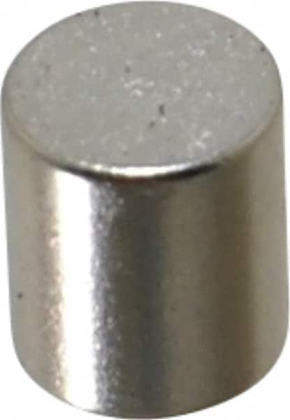 Mag-Mate - 0.22" Diam x 1/4" High Neodymium Rare Earth Magnet - 1.5 Lb Max Capacity, 200°F Max, Nickel Plated - Americas Industrial Supply