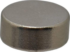 Mag-Mate - 1/4" Diam x 0.1" High Neodymium Rare Earth Magnet - 1 Lb Max Capacity, 200°F Max, Nickel Plated - Americas Industrial Supply