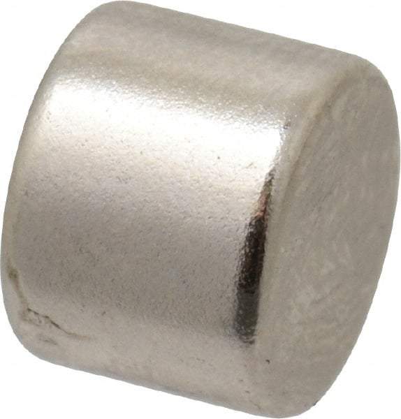 Mag-Mate - 0.32" Diam x 1/4" High Neodymium Rare Earth Magnet - 3.1 Lb Max Capacity, 200°F Max, Nickel Plated - Americas Industrial Supply