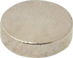 Mag-Mate - 3/8" Diam x 0.1" High Neodymium Rare Earth Magnet - 2 Lb Max Capacity, 200°F Max, Nickel Plated - Americas Industrial Supply