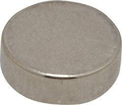 Mag-Mate - 3/8" Diam x 1/8" High Neodymium Rare Earth Magnet - 2.6 Lb Max Capacity, 200°F Max, Nickel Plated - Americas Industrial Supply