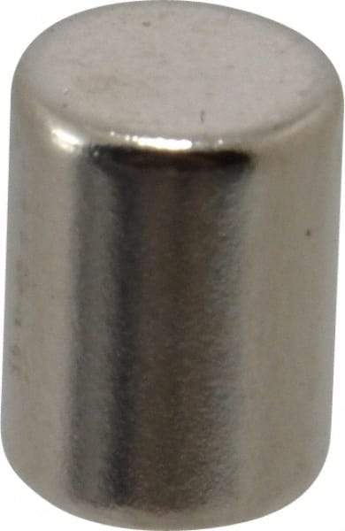 Mag-Mate - 3/8" Diam x 1/2" High Neodymium Rare Earth Magnet - 6.7 Lb Max Capacity, 200°F Max, Nickel Plated - Americas Industrial Supply