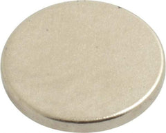 Mag-Mate - 1/2" Diam x 0.06" High Neodymium Rare Earth Magnet - 3 Lb Max Capacity, 200°F Max, Nickel Plated - Americas Industrial Supply