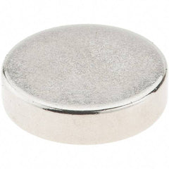 Mag-Mate - 1/2" Diam x 1/8" High Neodymium Rare Earth Magnet - 4 Lb Max Capacity, 200°F Max, Nickel Plated - Americas Industrial Supply