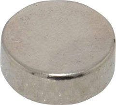 Mag-Mate - 1/2" Diam x 3/16" High Neodymium Rare Earth Magnet - 5.7 Lb Max Capacity, 200°F Max, Nickel Plated - Americas Industrial Supply