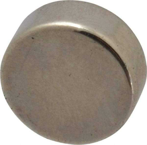 Mag-Mate - 1/2" Diam x 0.2" High Neodymium Rare Earth Magnet - 6 Lb Max Capacity, 200°F Max, Nickel Plated - Americas Industrial Supply