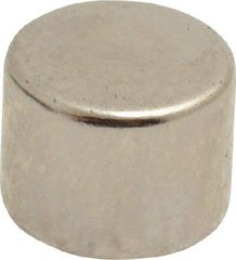 Mag-Mate - 1/2" Diam x 3/8" High Neodymium Rare Earth Magnet - 8.9 Lb Max Capacity, 200°F Max, Nickel Plated - Americas Industrial Supply