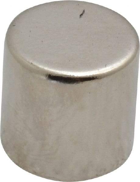 Mag-Mate - 1/2" Diam x 1/2" High Neodymium Rare Earth Magnet - 11.2 Lb Max Capacity, 200°F Max, Nickel Plated - Americas Industrial Supply