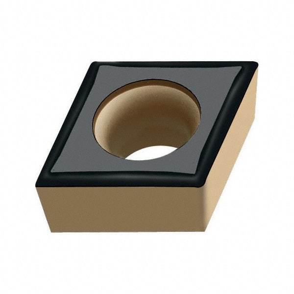 Walter - CCGT32.51 PF5 Grade WPP30 Carbide Turning Insert - TiCN/Al2O3/TiN Finish, 80° Diamond, 3/8" Inscr Circle, 5/32" Thick, 1/64" Corner Radius - Americas Industrial Supply