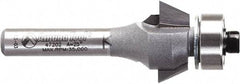 Amana Tool - 3/4" Cut Diam, 9/32" Length of Cut, 2 Flute Chamfer Edge Profile Router Bit - Carbide-Tipped, 1/4" Shank Diam, 2-3/32" OAL, Uncoated - Americas Industrial Supply
