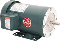 Leeson - 2 Max hp, 1,800 Max RPM, Premium Efficient Electric AC DC Motor - 230/460 V Input, Three Phase, 56HC Frame, 5/8" Shaft Diam, C-Face with Base Mount, TEFC Enclosure - Americas Industrial Supply