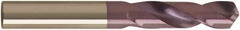 Guhring - 12mm 118° Spiral Flute Solid Carbide Screw Machine Drill Bit - FIREX Finish, Right Hand Cut, 51mm Flute Length, 102mm OAL, Faceted Point, Straight Shank - Americas Industrial Supply