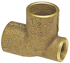 NIBCO - 3/4 x 1/8 x 1" Cast Copper Pipe Baseboard Tee - C x F x C, Pressure Fitting - Americas Industrial Supply