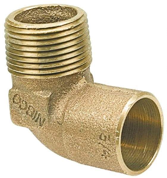 NIBCO - 1-1/2" Cast Copper Pipe 90° Elbow - C X M, Pressure Fitting - Americas Industrial Supply