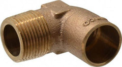 NIBCO - 3/4" Cast Copper Pipe 90° Elbow - C X M, Pressure Fitting - Americas Industrial Supply