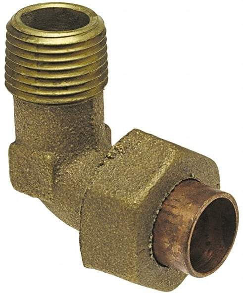 NIBCO - 3/8" Cast Copper Pipe 90° Union Elbow - C X M, Pressure Fitting - Americas Industrial Supply