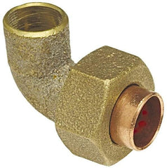 NIBCO - 3/8" Cast Copper Pipe 90° Union Elbow - C x C, Pressure Fitting - Americas Industrial Supply