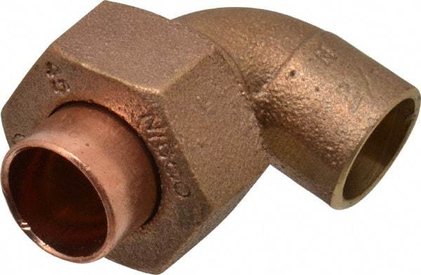 NIBCO - 1/2" Cast Copper Pipe 90° Union Elbow - C x C, Pressure Fitting - Americas Industrial Supply