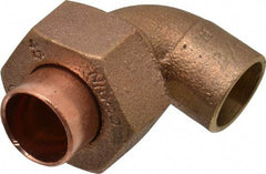 NIBCO - 1/2" Cast Copper Pipe 90° Union Elbow - C x C, Pressure Fitting - Americas Industrial Supply