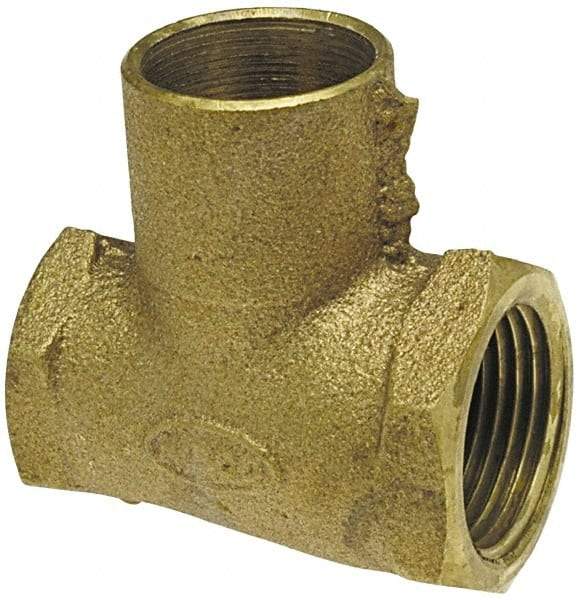 NIBCO - 3/4 x 3/4 x 1/2" Cast Copper Pipe Tee - F x F x C, Pressure Fitting - Americas Industrial Supply