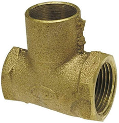 NIBCO - 3/4 x 3/4 x 1/2" Cast Copper Pipe Tee - F x F x C, Pressure Fitting - Americas Industrial Supply