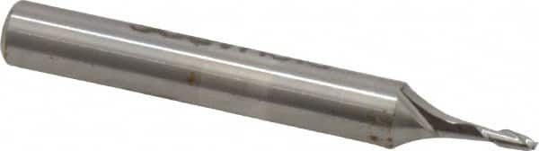 Made in USA - 0.055", 0.165" LOC, 3/16" Shank Diam, 1-1/2" OAL, 2 Flute, High Speed Steel Square End Mill - Single End, Uncoated, Centercutting - Americas Industrial Supply