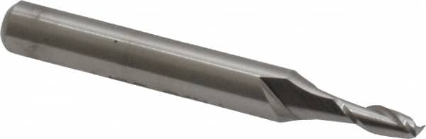 Made in USA - 0.1", 0.3" LOC, 3/16" Shank Diam, 1-1/2" OAL, 2 Flute, High Speed Steel Square End Mill - Single End, Uncoated, Centercutting - Americas Industrial Supply