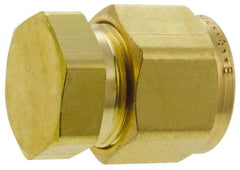 Parker - 1/2" OD, Brass End Cap - 2,200 Max Working psi, 13/16" Hex, Comp Ends - Americas Industrial Supply